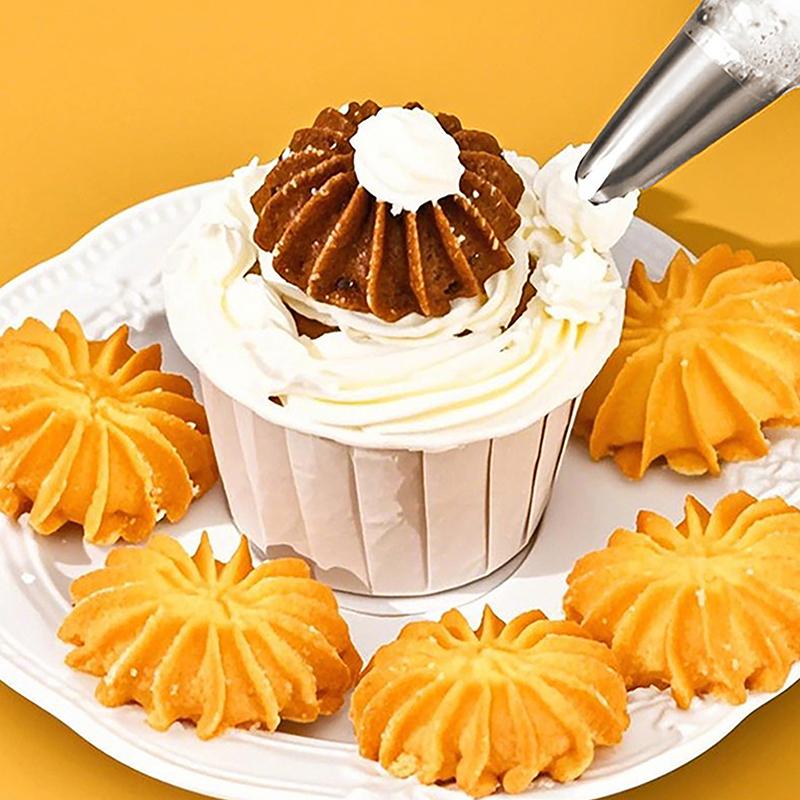 1M/2A/2F/6B Spritstans för tårta DIY Glasyr Spritsmunstycken Bakverkstips Fondant Tårtdekorationsspets Munstycke i rostfritt stål Bakverktyg