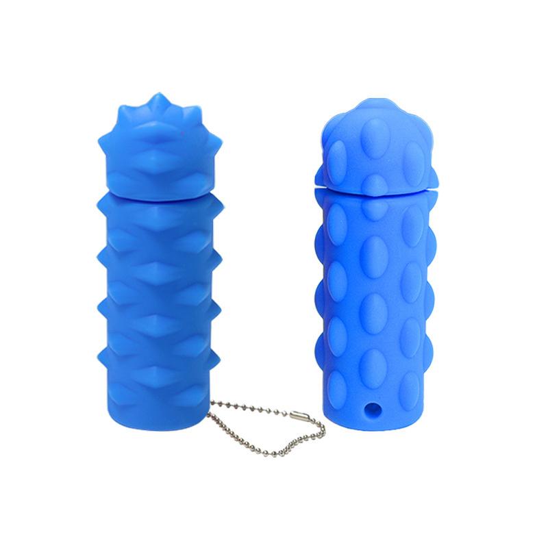 Silicone Decompression Massage Keychain Rotatable Sensory Stress Reducing Massager Adult Pocket Gadget 3D Spikes Grip