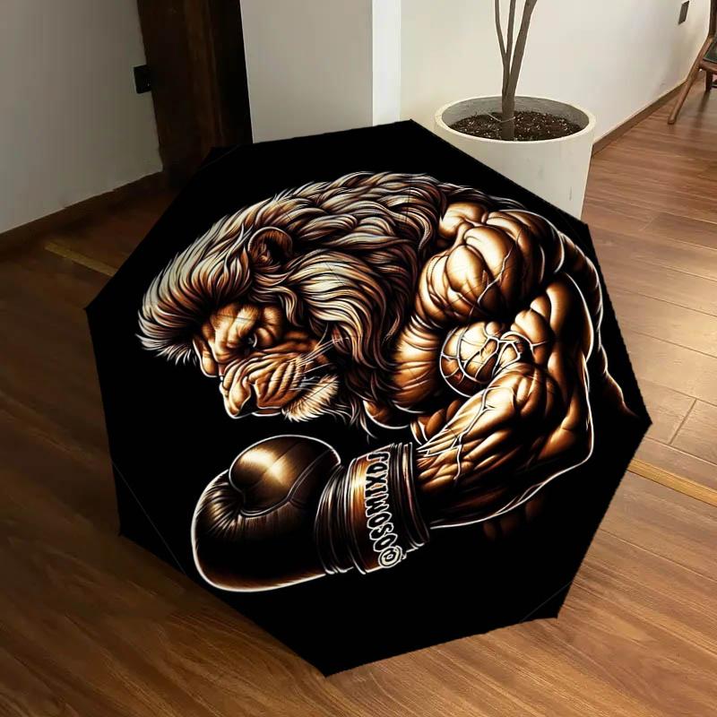 

Boxing Lion with OSOMO Gloves Automatic Opening Umbrellas, Foldable Design, Outdoor Use, Festive Gifts, Travel Essentials, Daily Use, and
