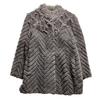 Used White Bear 3D Boa Coat, No Collar, Mid Length, Gray, Elegant