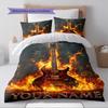 Name Custom Guitar Pattern Bedding Set Quilt Cover Pillowcase Home Decor Gift (1 * duvet cover + 2 * pillowcase, without core)