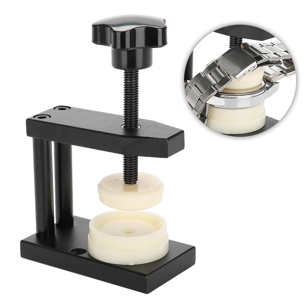 Screw Type Watch Crystal Front Back Case Cover Press Tool with 12 Dies Pressing Repair Kit Tool