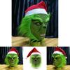 Rascal Green Monster The Grinch Mask With Christmas Hat For Adult Cosplay Fun