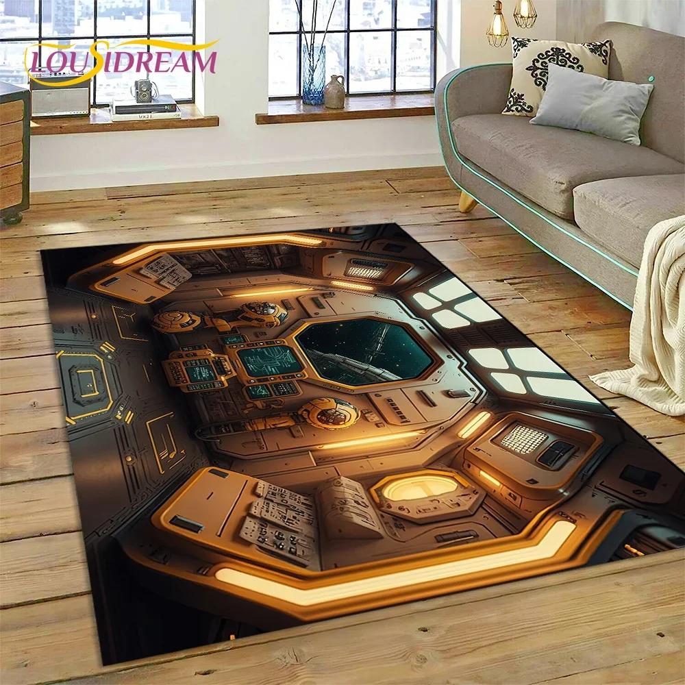 Aircraft Control Cockpit Cabin Spacecraft Dashboard Carpet Rug for Bedroom Living Room Sofa Decoration,Kid Large Decor Floor Mat