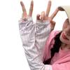 Ladies Cute Cartoon Arm Sleeves UV Protection, Ice Silk Cooling Sleeves, Breathable Thin Summer Sun Sleeves for Driving Cycling Outdoor