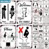 [SQ-DGLZ] Bathroom Metal Sign Vintage Metal Plaque Indicator Plates Decor For Pub Bar Home Wall Decor Tin Signs Warning Poster