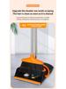 Family Upright Broom & Dustpan Set with Extra Long Handle for Indoor/Outdoor Use