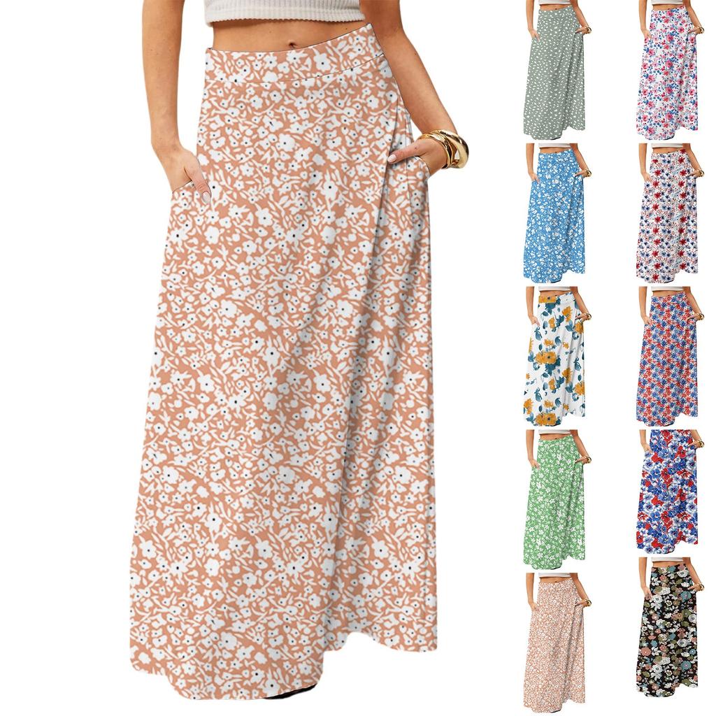 Women's Flowing Maxi Dress Regular Casual Summer Floral Print Bohemian  Skirt