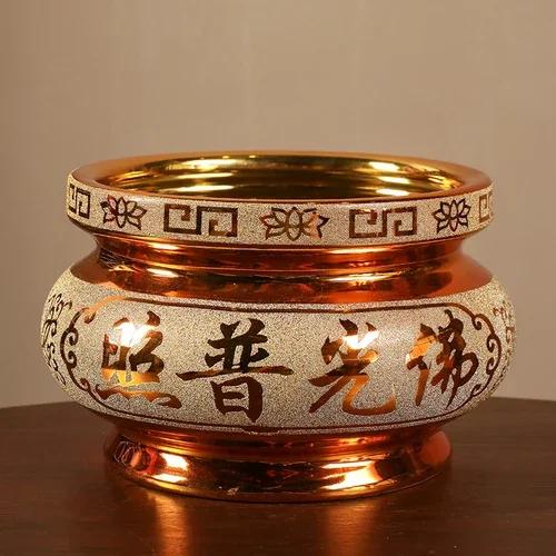 Ceramic Incense Burners for Buddhist Household Ancestral Halls, Small Incense Burners, Buddhist Utensils, Handicrafts Feng Shui