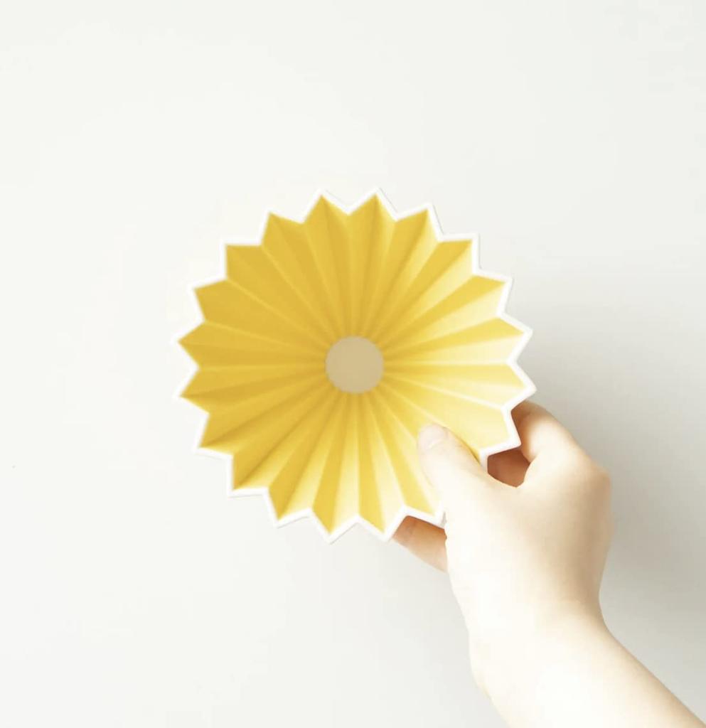 ORIGAMI Origami for sold separately Dripper, Yellow, Small, 1-2 people, Boxed, Engraved, Holder