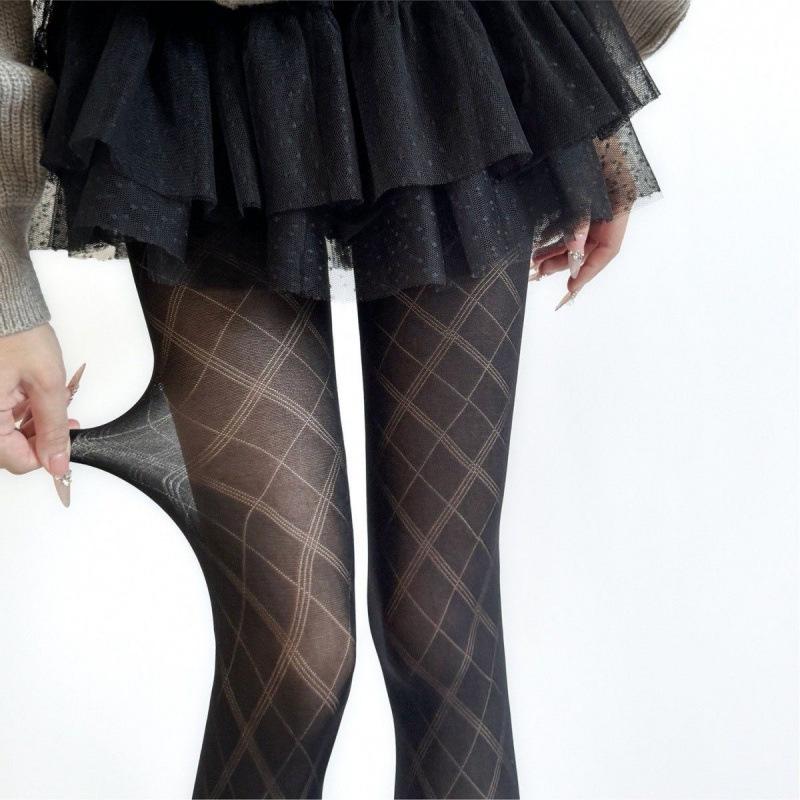 

Slimming Dark Plaid Tights - Japanese Spring & Autumn Style One Size чорний