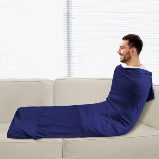 Sacco a Pelo con Cappuccio Avvolgente da Indossare Coperta per Dormire Adulti Bambini Portatile Accogliente Avvolgente per Dormire