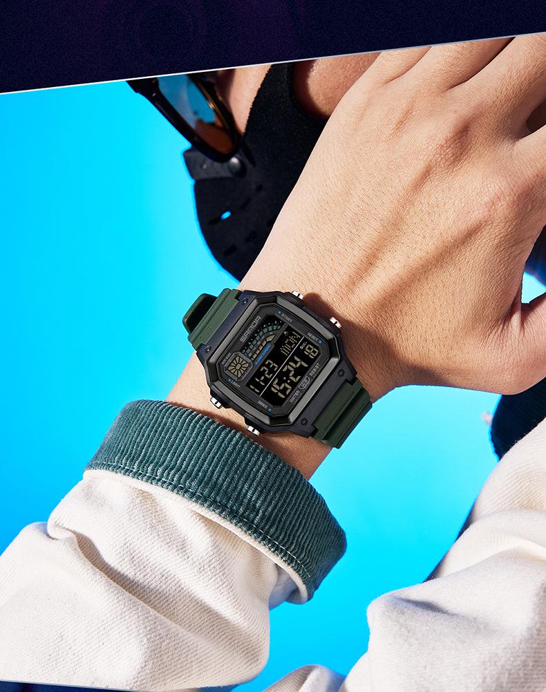 SANDA Square Multi-Function Digital Sports Watch: Waterproof, Luminous, Ideal for Students and Parties