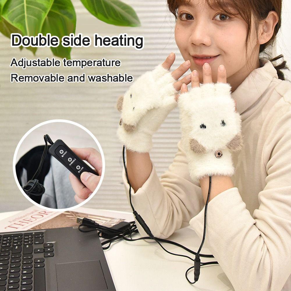 

Перчатки без пальцев Вязаные перчатки Варежки с USB-подогревом Вязаные варежки Перчатки с электрическим подогревом