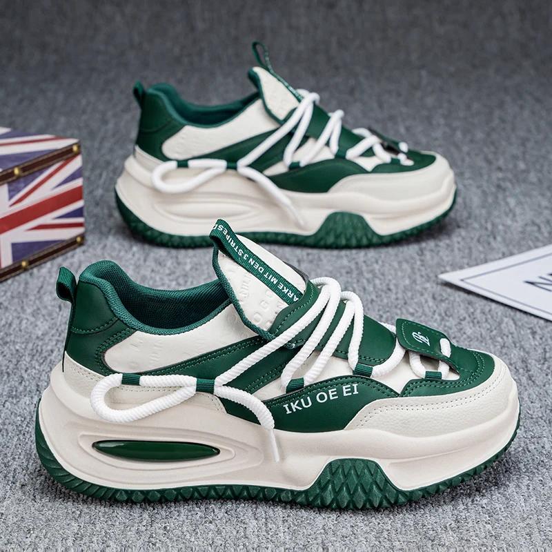 Fashion Chunky Sneaker Plus Size 45 46 47 48 Men Designer Sport Shoes Fashion Casual Leather Fabric Height Increased Flat Platform Shoes