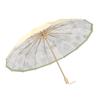 New three-fold 16-bone hand open color glue umbrella solid wood handle parasol sun umbrella