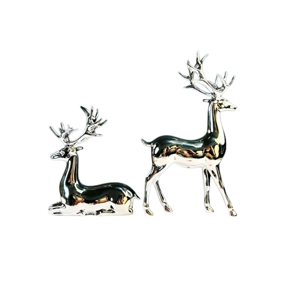 Sitting/Standing Position Deer Desktop Ornament Creative Christmas Deer Statue Office Desktop
