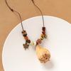 Retro literary necklace, natural plant fruit acorn pendant, long sweater chain, niche accessories