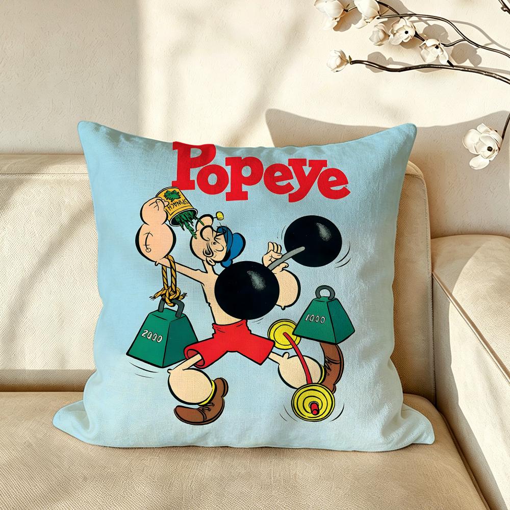 Cartoon PPopeye Cushion Cover Pillow Case Antidustmite Pillowcase Silky Short Plush Sofa Cushion Cover hot