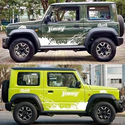 Applicable To the New Suzuki JIMNY Car Stickers, Flower Painting, Modified Jimny Car Body Mud Decorative Color Stripe Sticker Pa