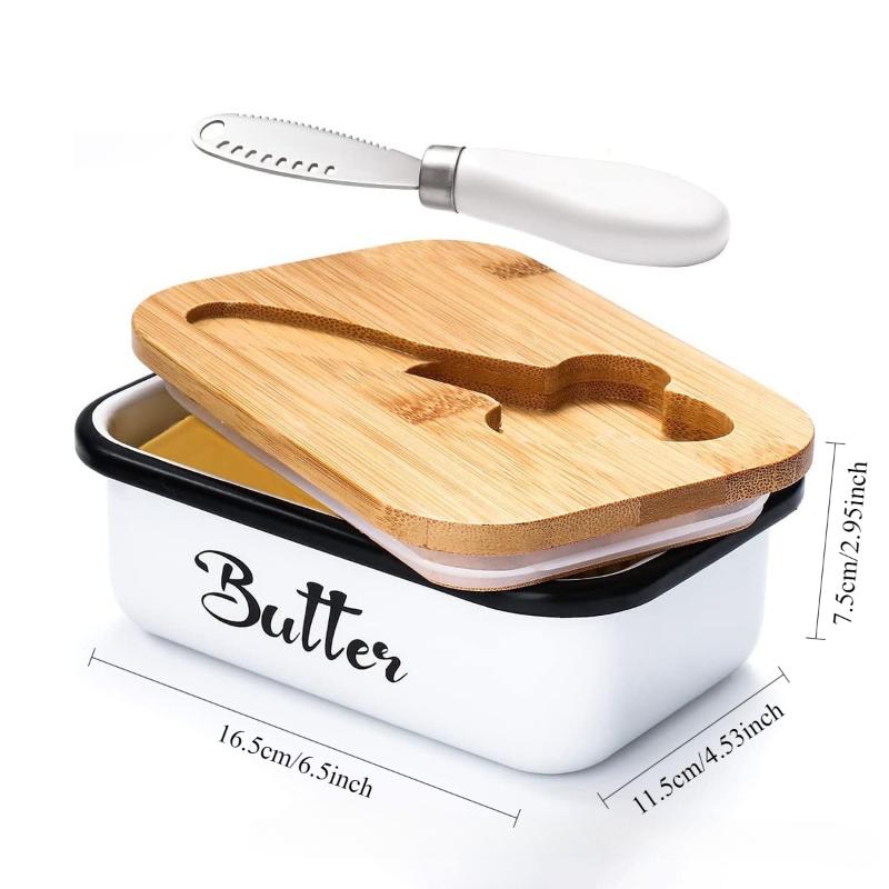 Sealed Western - Inspired Butter & Cheese Canister: Storage Box with Lid for Optimal Freshness
