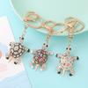 Cute Turtle Shape Rhinestone Keychain Sparkling Faux Crystal Bag Charm for Purse Handbag Accessory Gift for Women Girls