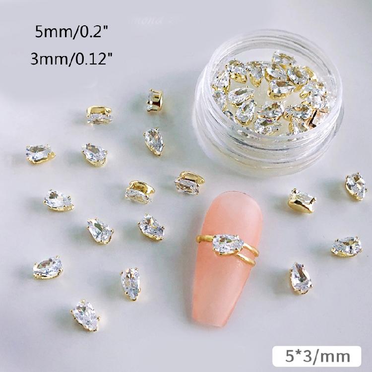 20pcs Nail Rhinestones Diamonds Crystals for Nail Art 3D Decoration Stones Set