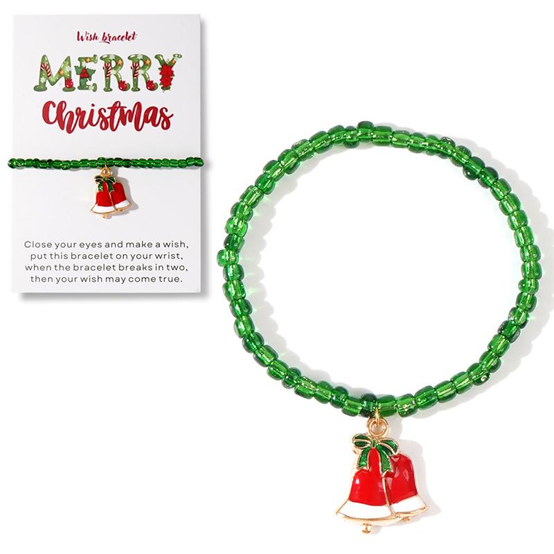 Christmas Colorful Beads Multi Element Pendant Bracelets For Women Santa Claus Tree Elk Bracelet Party Jewelry