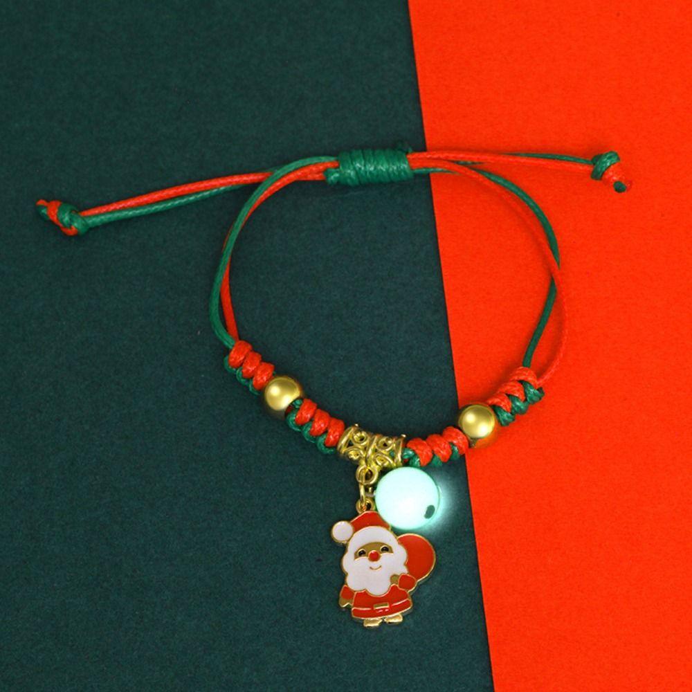 Snowflake Advent Wreath Xmas Bracelet Mistletoe Merry Christmas Bracelet  Women Men