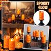 Halloween Pumpkin Candle Holder with Flickering LED Light for Bar Party Decor