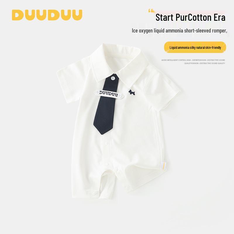 

DUUDUU Academy Cool Summer Men s Fashion Baby Romper Short Sleeve 73 CM брудно-білий