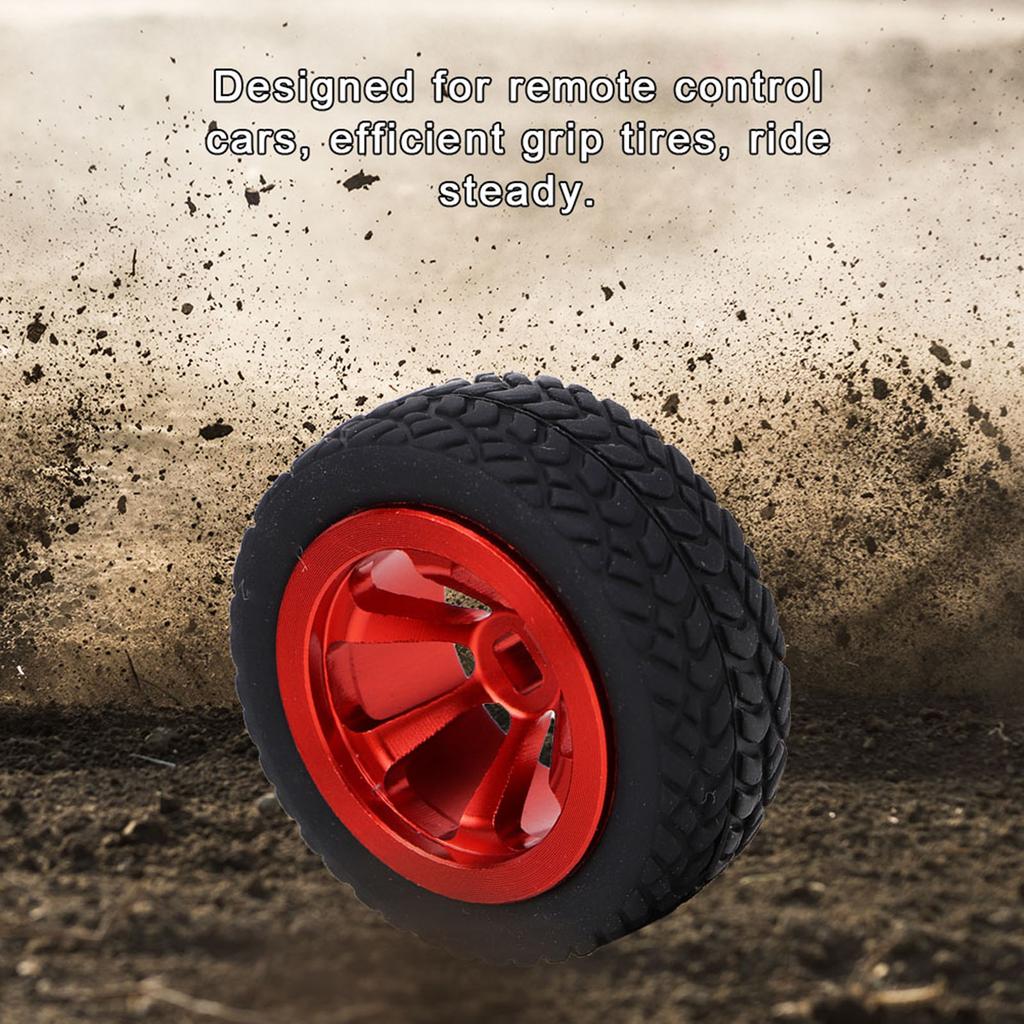 4PCS RC Car Model Accessories Fit for WLtoys 128 K98953 RC Aluminum Tires(Red)