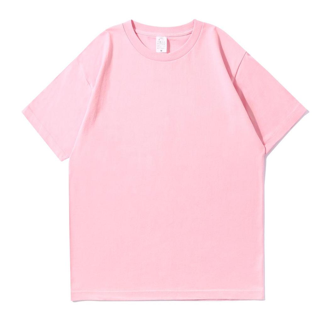 400g Heavyweight Pure White Long-Staple Cotton Summer Short-Sleeve Loose Crew Neck Base Layer T-Shirt