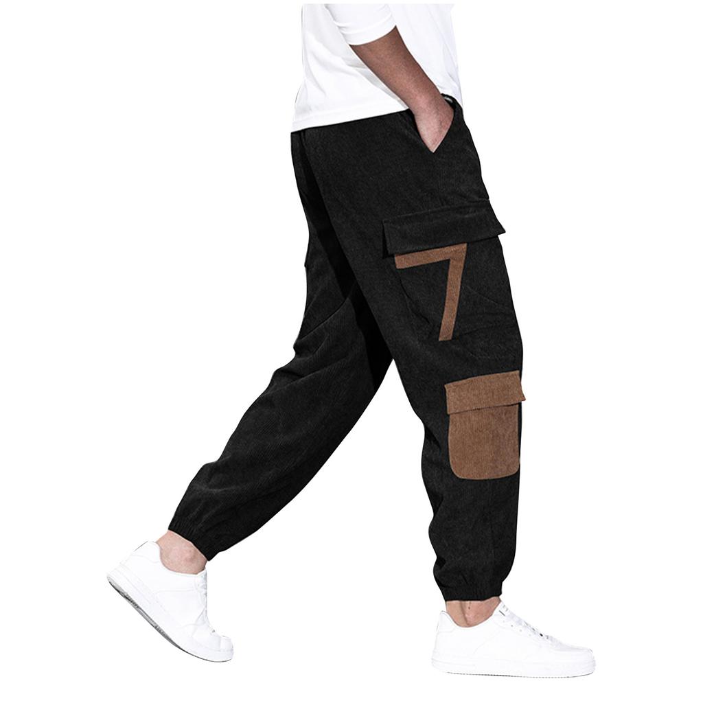 Pánské volné sportovní kalhoty s dlouhým panelem, fitness, běžecké a tréninkové kalhoty