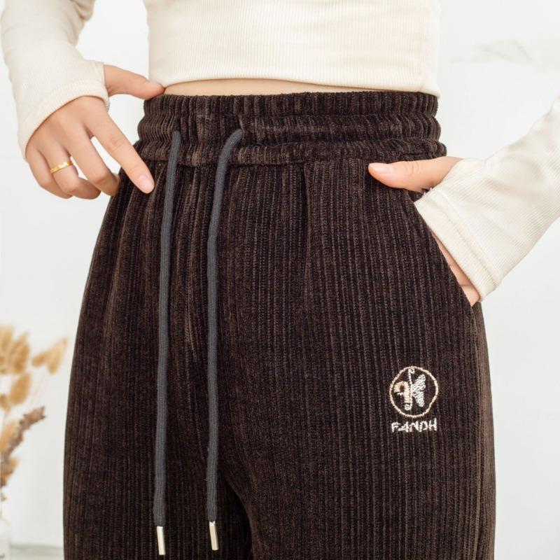 Женские вельветовые брюки с флисовой подкладкой из синели — фото 9