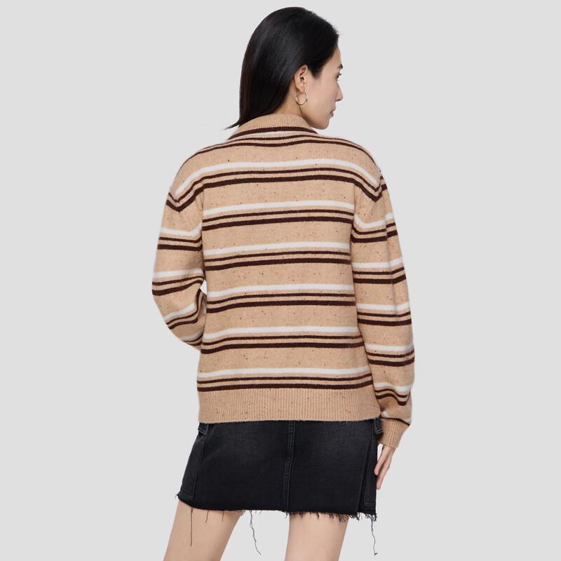 Gap Women's 2025 Fall Logo Embroidered Speckled Yarn Knit Polo Shirt