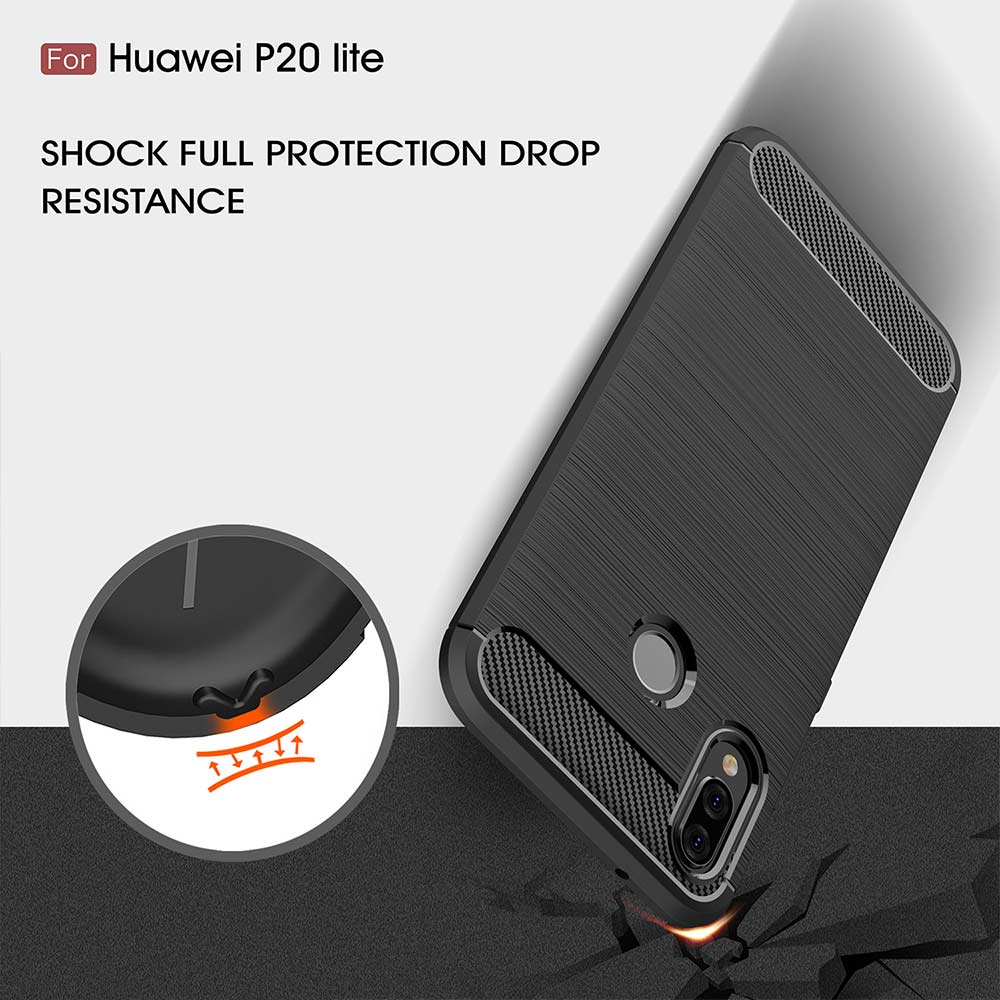 For Huawei P20 Lite ANE LX1 Case Cover Shockproof Silicone Bumper Rugged TPU Soft Back Cover Matte Phone Case for Huawei P20Lite