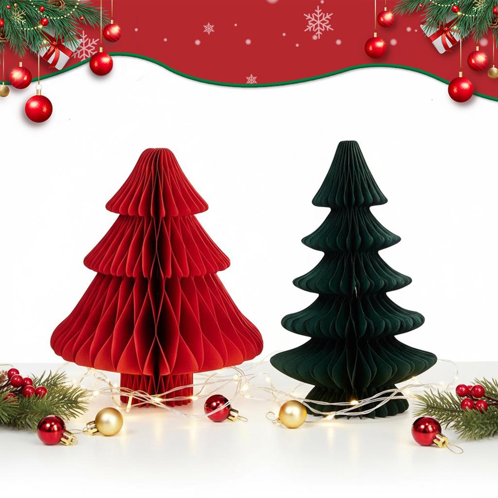 Honingraat Kerstboom Decoratie Rustiek 3D Kunstboom Tafelstuk Herbruikbaar voor Schouw Kerstmis Nieuwjaar Tafelstuk