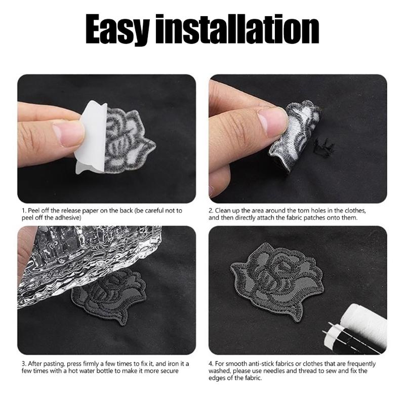 Easy Adhesive Animal Face Patches, 16Pieces Embroidery Applique Set for Clothes Bags Hat and Cushions, Quick Fabric Decoration Use