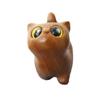 Handcrafts Wooden Cats Figurine with Unique Eyes Carved Kitten Miniature Ornament for Home Decors and Art Collectors