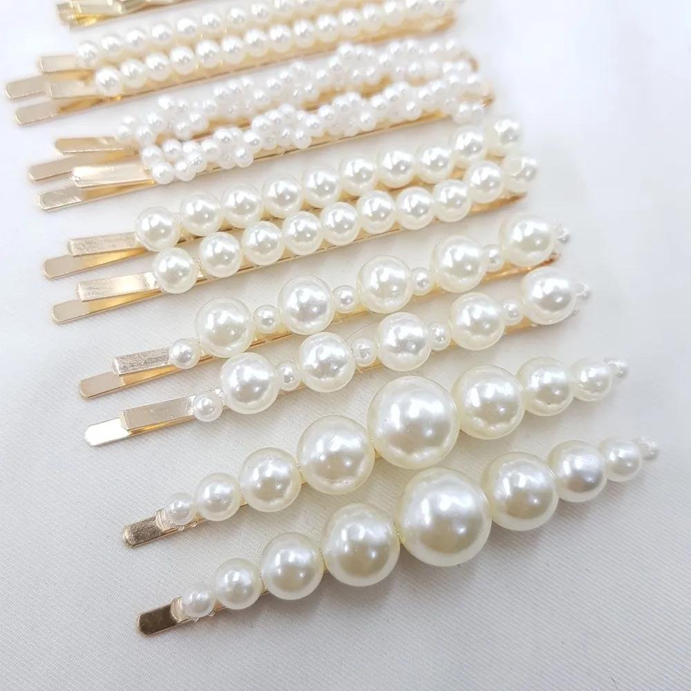Set of 13 Pearl Gold Hairpins for Side Hair Accents