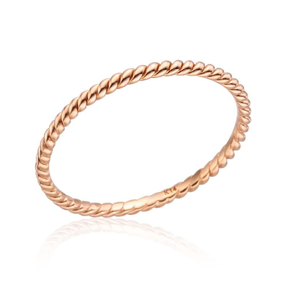 [Bnbgold] 14K Slim 1.5mm Twist All-Band Silver Ring Npr29760