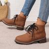 Fashion Autumn Winter Women Boots Ankle Boot for Women Unisex Classic Lace-Up Round Toe Female Outdoor Shoes Plus Size Zapatos De Mujer