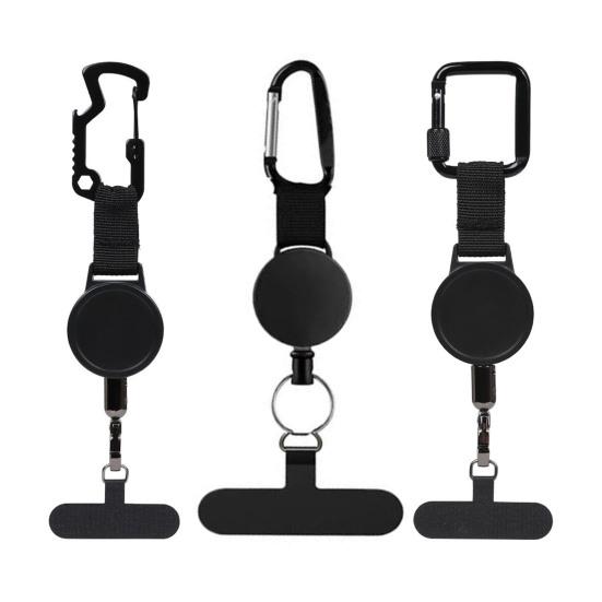 Anti-Theft Phone Tether Retractable Steel Line Cellphone Strap Universal Phone Lanyard with Locking Carabiner And Metal Tether Tab for Outdoor Hiking