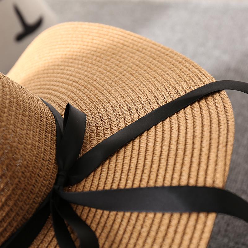 Women's Wide Brim Straw Sun Hat - Foldable Beach & Vacation Hat