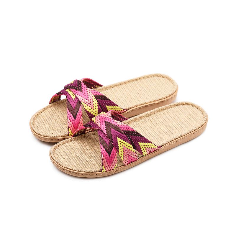 

Сезонные льняные тапочки для мужчин и женщин: Влаговпитывающая, Нескользящая, Сверхлегкая, Прохладная, Удобная домашняя обувь 35-36