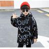 Baumwollgepolsterte Kleidung für Jungen, mittellanger, verdickter, baumwollgepolsterter Kindermantel