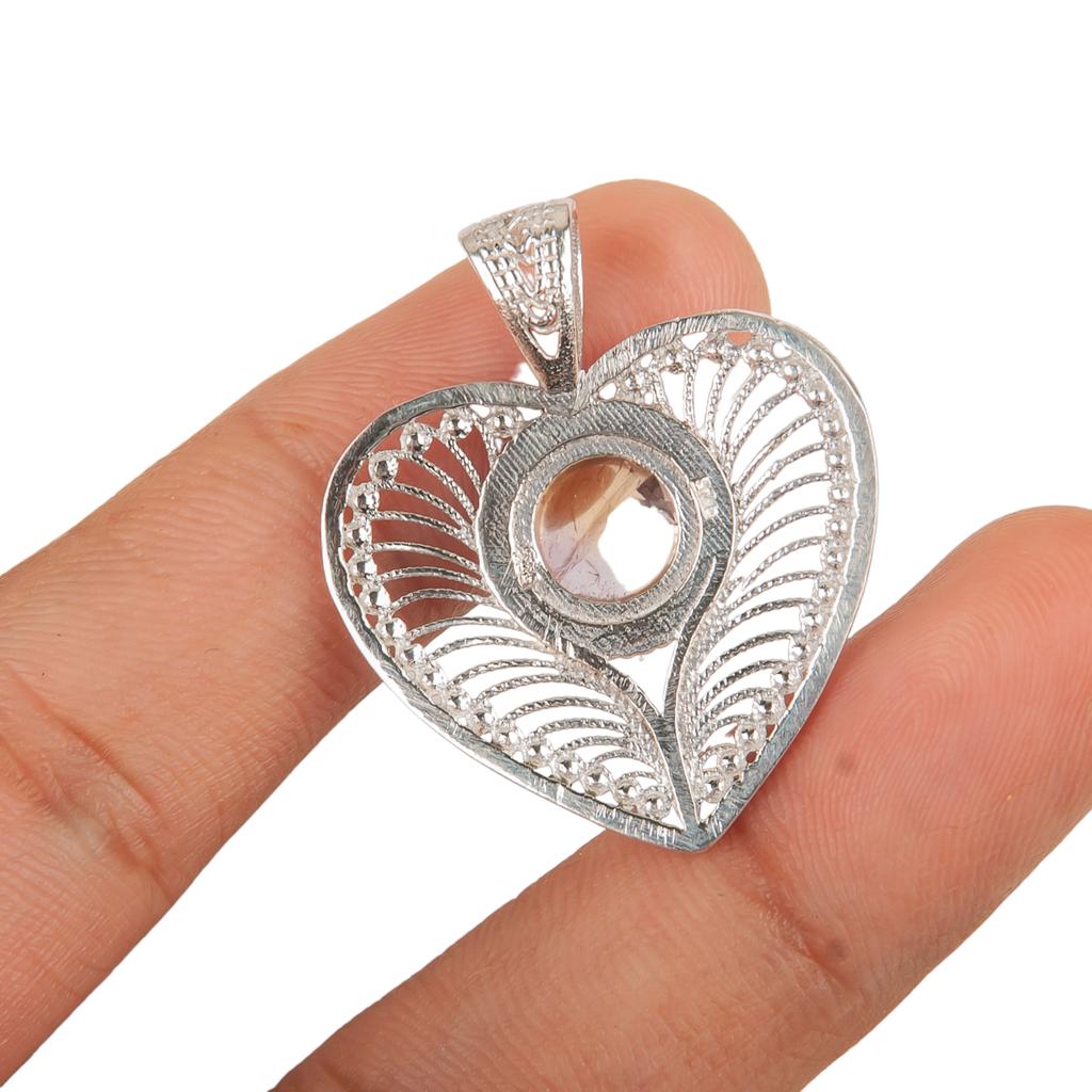 Rare Ametrine Gemstone 925 Sterling Silver Jewelry Handmade Pendant1.4" For Gift CP-15-24