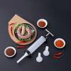 Manual Sausage Stuffer Hand Push Sausage Maker for Home Use Portable Tool with 3 Nozzles 23mm 19mm 15mm PP Stainless Steel