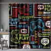 Game Themed Kids Shower Curtain-video Gamepad Player Cool Shower Curtain with 12 Hooks, Boy Bathroom Decoration Accessories